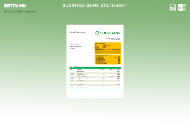 модерен стил на претпријатието Сбербанк банка за проверка на извод на сметката W